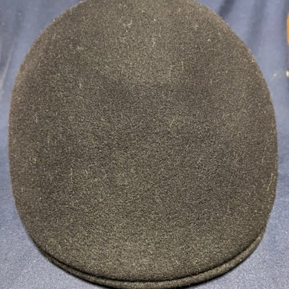 VTG Kangol Carimac Black Wool Newsboy Hat Cap Made in England Lg - Picture 9 of 12
